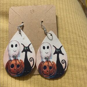 Halloween Ghost and Cat Earrings